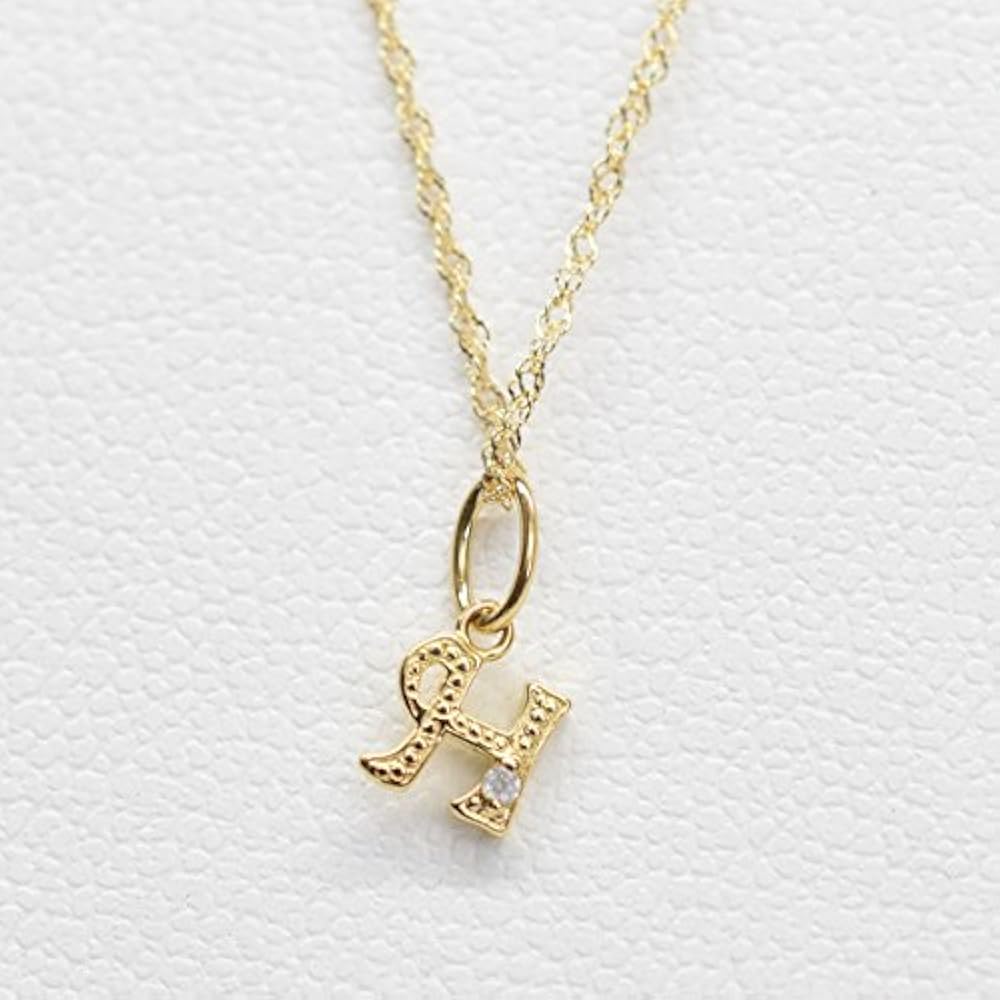 Amazon | K18 18金 ダイヤ付きイニシャルペンダントヘッド